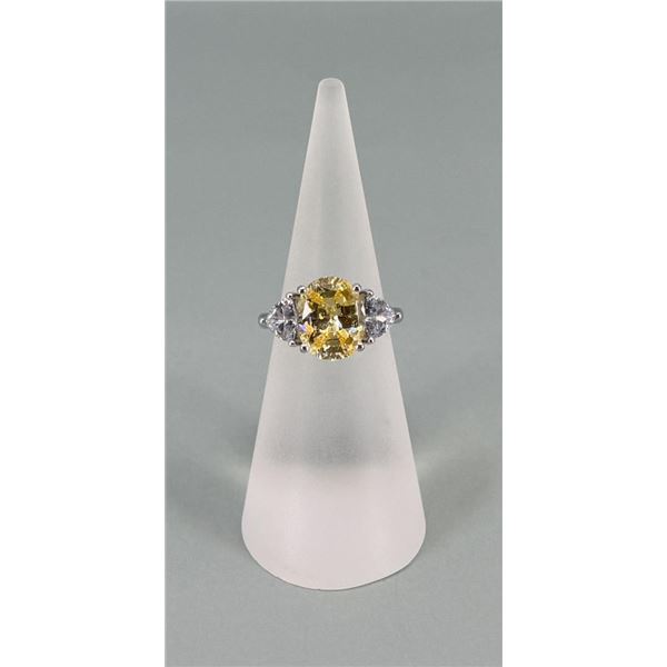 Sterling Silver Yellow & White CZ Ring