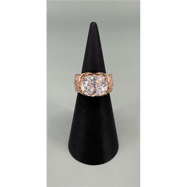 Sterling Silver CZ & Amethyst Ring