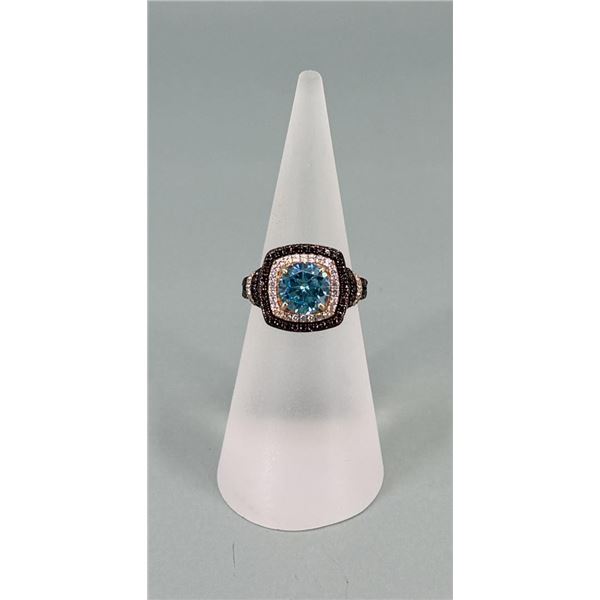 Fuzion Creations Sterling Silver Blue CZ Ring