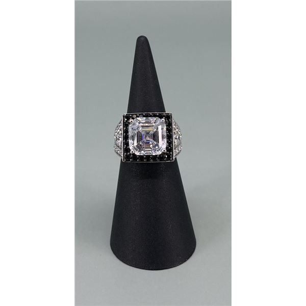 Samara Sterling Silver CZ Black Spinel Ring