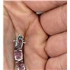 Image 7 : Sterling Silver Lab Grown Pink Sapphire Bracelet
