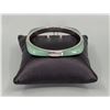 Image 2 : Sterling Silver Jade Bangle Bracelet