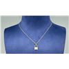Image 1 : Sterling Silver CZ Padlock Lock Necklace