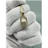 Image 3 : Sterling Silver CZ Padlock Lock Necklace