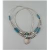 Image 3 : Navajo Liquid Silver Turquoise Necklace