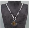 Image 1 : Italian Coin Sterling Silver Chain Necklace