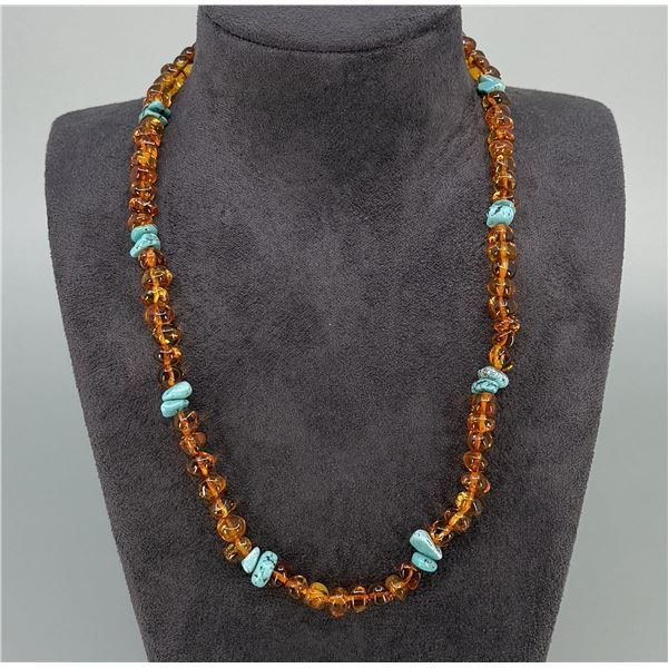 Amber and Turquoise Necklace