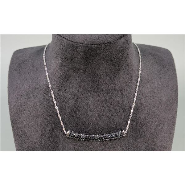 Sterling Silver Black Spinel Necklace