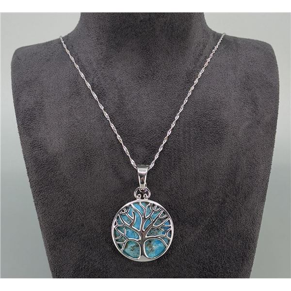 Bella Luce Sterling Silver Turquoise Tree Necklace