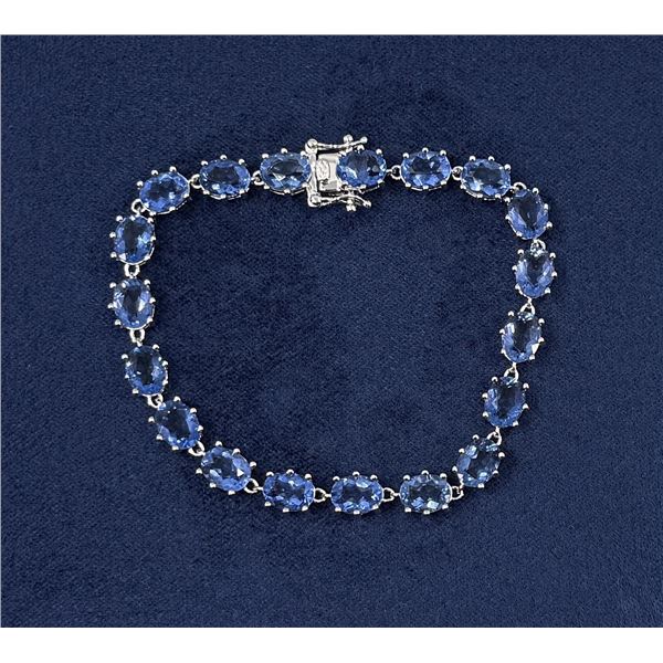 Bella Luce Sterling Blue Fluorite Tennis Bracelet