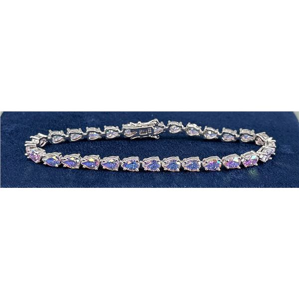 JCL Sterling Silver Aurora Quartz Tennis Bracelet