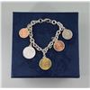 Image 2 : Sterling Silver Caribbean Coin Charm Bracelet