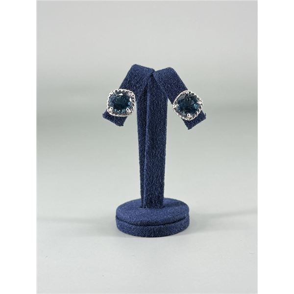 Sterling Silver London Blue Topaz Earrings