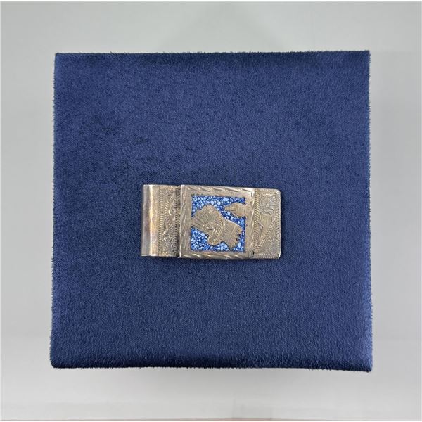 Alpaca Silver Chip Inlaid Money Clip