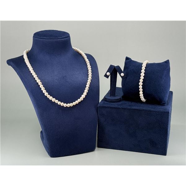 Sterling Silver Freshwater Pearl Jewelry Suite