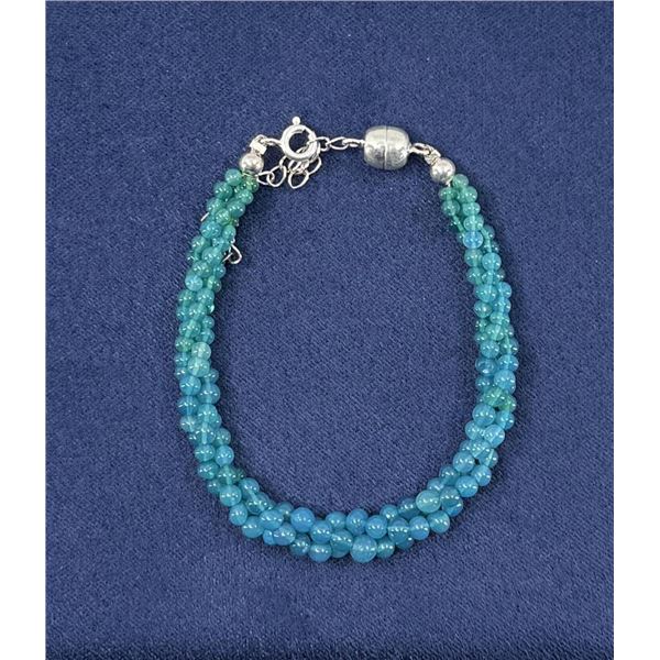 Blue Quartz Multi Strand Beaded Bracelet