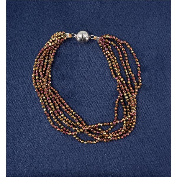 Iridescent Faceted Spinel Beaded Bracelet