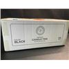 Image 2 : 1 Box of Hearts & Crafts Premium Candle Tins - 4oz Round w/ Lids - 24 Tins - Black - New in Box