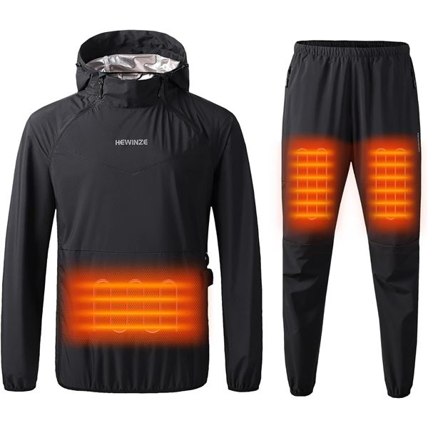1 Hewinze Heated Sweat Suit for Exercise/Workouts w/ 7.4V Battery Pack - Size 3XL - Brand New