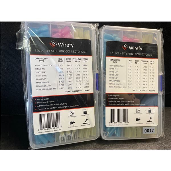 2 Wirefy Heat Shrink Connectors Kits - 120PCS Each - New