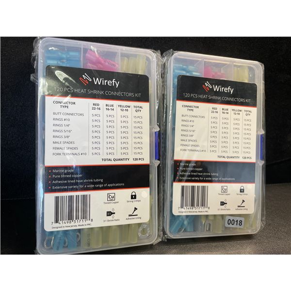2 Wirefy Heat Shrink Connectors Kits - 120PCS Each - New