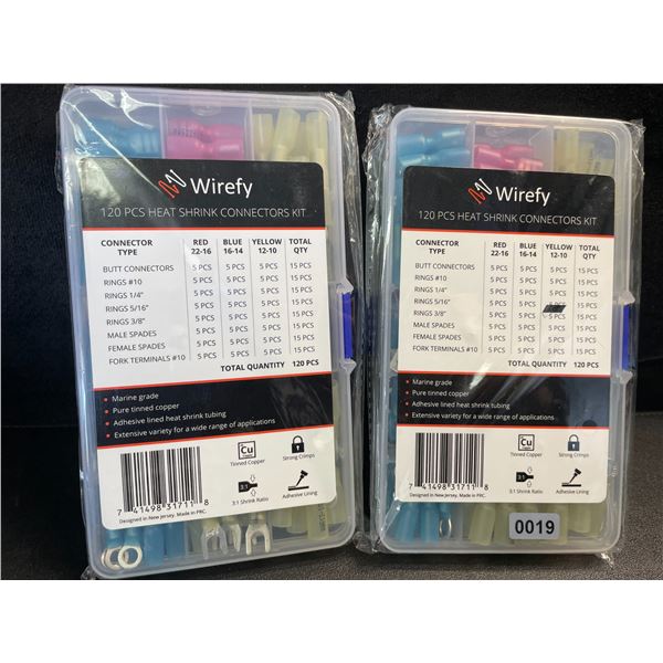 2 Wirefy Heat Shrink Connectors Kits - 120PCS Each - New