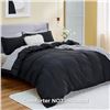 Image 1 : 1 Bedsure 3PC Queen Size Duvet Cover Set - 90" x 90" - Black Colour - New