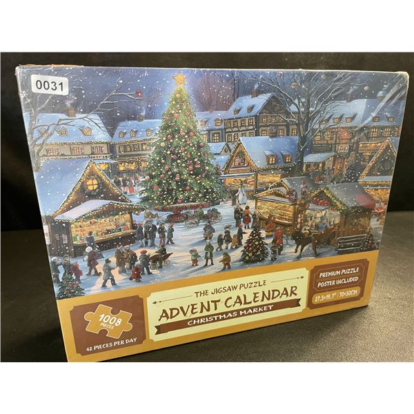 1 Christmas Market "The Jigsaw Puzzle" Advent Calendar; 1008 PCS Premium Puzzle - New Sealed