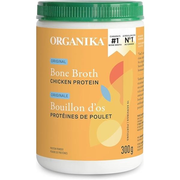 1 Organika Original Chicken Bone Broth Protein Powder - 300g - New