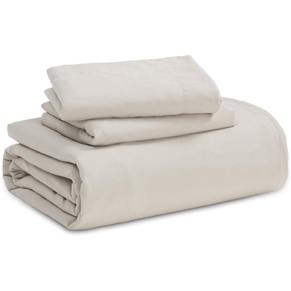 1 Bedsure 3PC Queen Size Duvet Cover Set (90" x 90") - Linen/Cream Colour - New