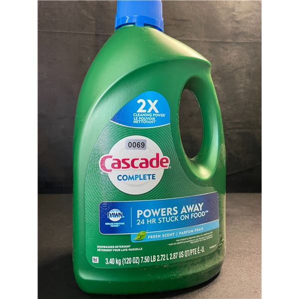 1 Large Jug of Cascade Complete Dishwasher Detergent - Fresh Scent w/ Dawn - 3.40kg - New