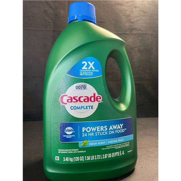 1 Large Jug of Cascade Complete Dishwasher Detergent - Fresh Scent w/ Dawn - 3.40kg - New