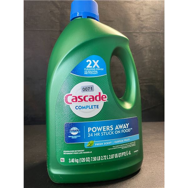 1 Large Jug of Cascade Complete Dishwasher Detergent - Fresh Scent w/ Dawn - 3.40kg - New