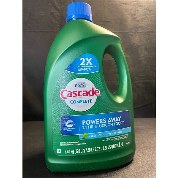 1 Large Jug of Cascade Complete Dishwasher Detergent - Fresh Scent w/ Dawn - 3.40kg - New
