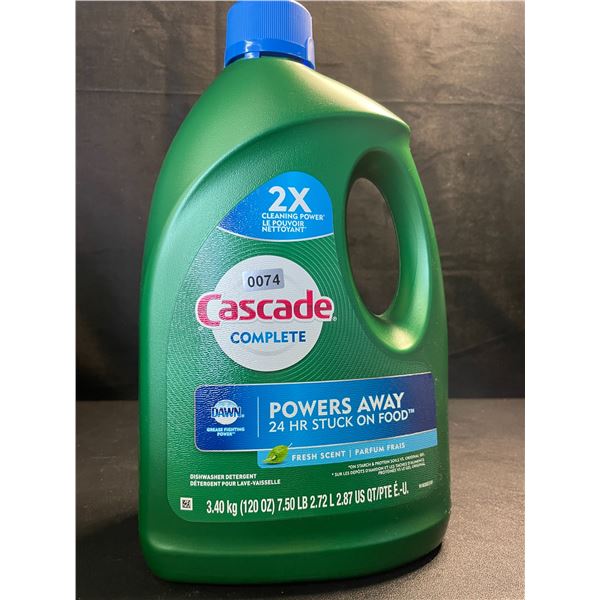1 Large Jug of Cascade Complete Dishwasher Detergent - Fresh Scent w/ Dawn - 3.40kg - New