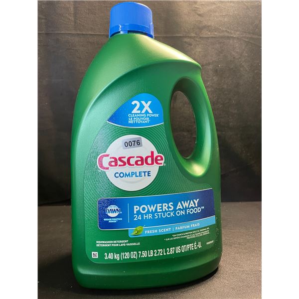 1 Large Jug of Cascade Complete Dishwasher Detergent - Fresh Scent w/ Dawn - 3.40kg - New