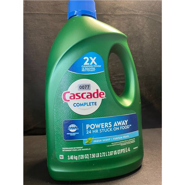 1 Large Jug of Cascade Complete Dishwasher Detergent - Fresh Scent w/ Dawn - 3.40kg - New