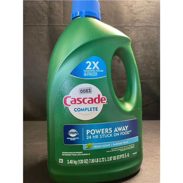 1 Large Jug of Cascade Complete Dishwasher Detergent - Fresh Scent w/ Dawn - 3.40kg - New