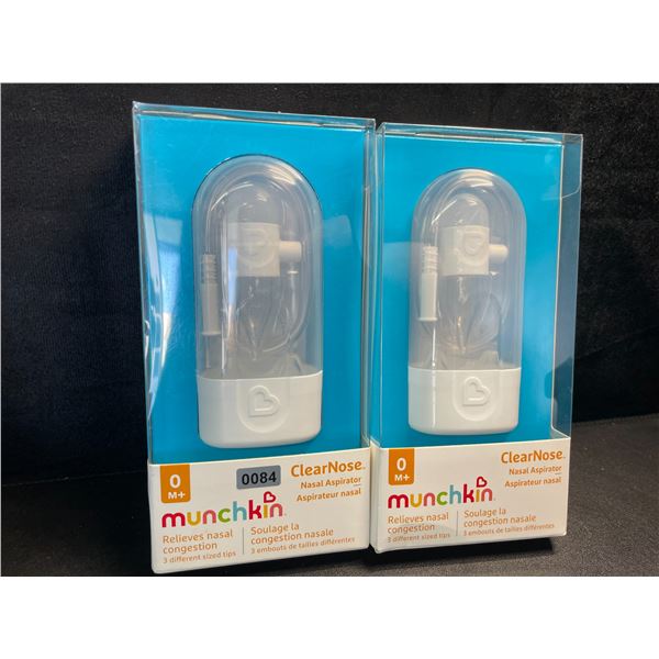 2 Munchkin ClearNose Baby Nasal Aspirators - Relieves Baby Nasal Congestion - New