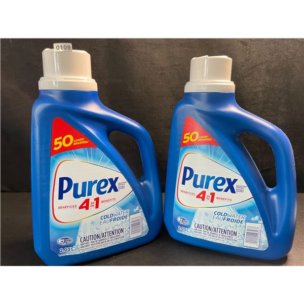 2 Bottles of Purex Cold Water Liquid Laundry Detergent - 2.03L (50 Loads) Each - New