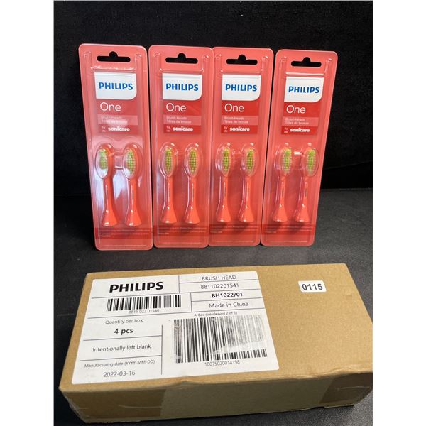 Box of 4 Packs of Philips One Brush Heads/Replacement Heads for Electric Toothbrush - New