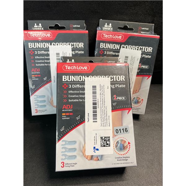 3 Adjustable Bunion Correctors for Feet - Unisex Correctors/Fits Left or Right Foot - New