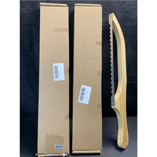 2 Bread Bow Knives for Slicing Homemade Bread - 15.7" - New in Box