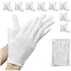 Image 1 : 2 Packs of White Cotton Work Gloves - 16 Pairs (8 Pairs Per Pack) - New