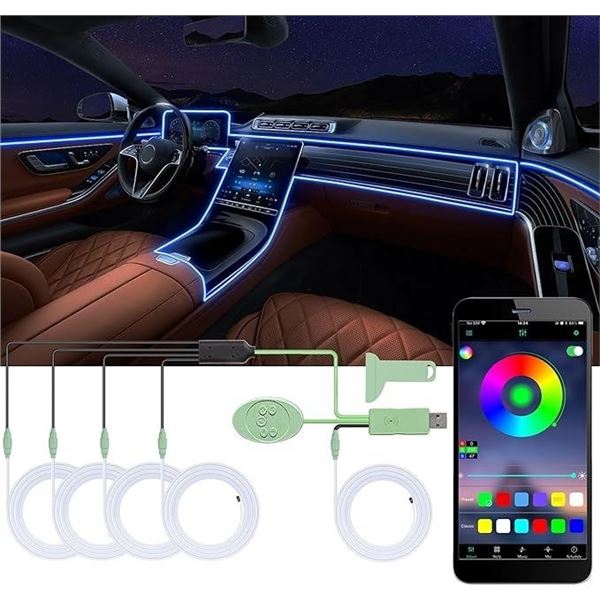 2 Boxes of Car Interior Atmosphere Lights (Color Changing) w/ Remote Control - Brand New