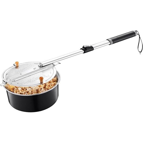 1 Great Northern Popcorn Pit Popper - Campfrie Firepit Popcorn Popper w/ 2FT Telescoping Arm - New