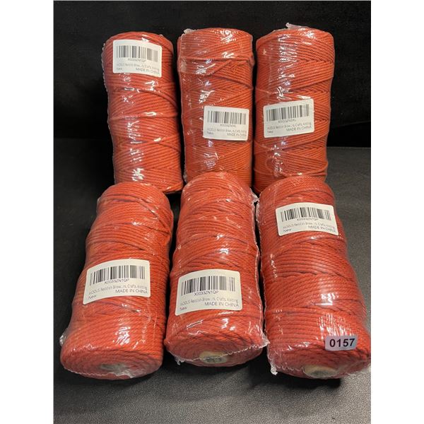 6 Rolls of Reddish Brown Macrame Cord/Cotton Yarn - Approx. 109yards Per Roll - New