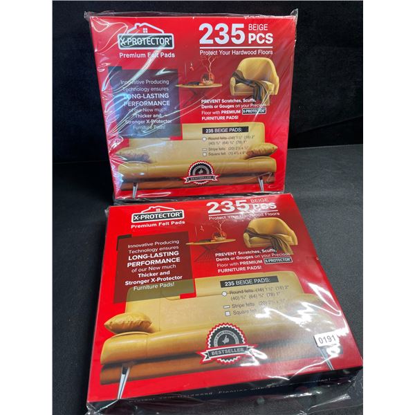 2 Packs of X-Protector Premium Felt Pads/Furniture Pads for Protecting Floors - 235PCS - New