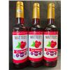Image 1 : 3 Matteo's Sugar-Free Fruit Syrup/Sweeteners for Beverages; Raspberry Flavor - 750mL - New