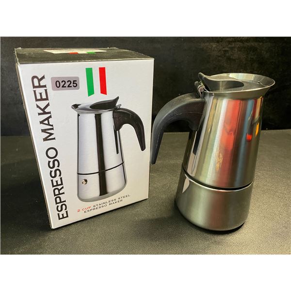 1 Stainless Steel 2-Cup Espresso Maker/Coffee Pot - New in Box